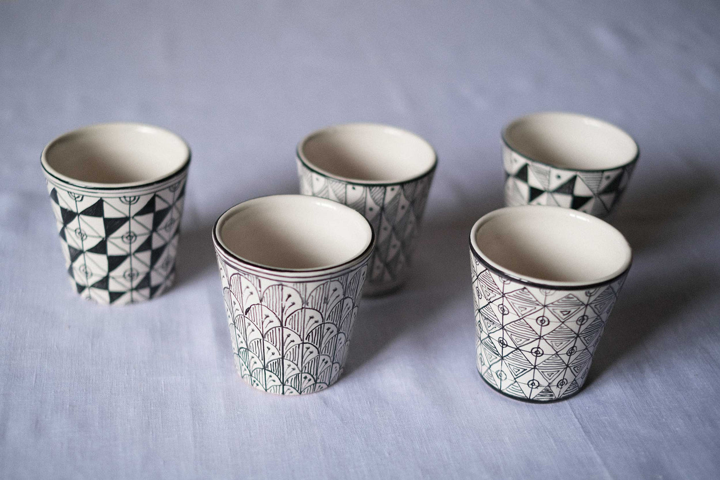 Geometric Cups (Set of 5)