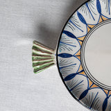 Fish Plate Round (L) Elegant Dance in Blue