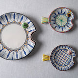 Fish Plate Round (L) Elegant Dance in Blue