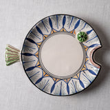 Fish Plate Round (L) Elegant Dance in Blue