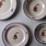 Plate Set (4 Pieces) Antique Flower Minimal