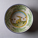 Bowl (L) Antique Rabbit in Green