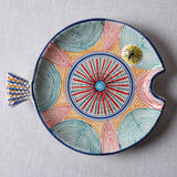 Fish Plate Round (L) Sea of Flowers