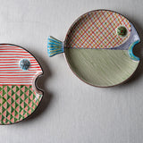 Fish Plate Round (L) Green Fields
