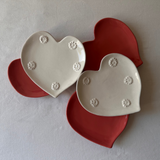 Heart Plate in Soft Peach Red