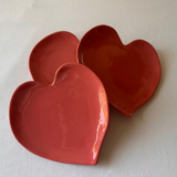 Heart Plate in Soft Peach Red