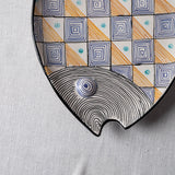 Fish Plate Long (L) Mr. Blue Squares