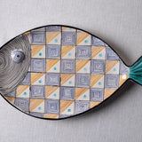 Fish Plate Long (L) Mr. Blue Squares
