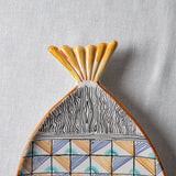 Fish Plate Long (L) Mrs. Blue Squares