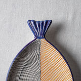 Fish Plate Long (M) Half in black and orange