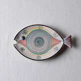 Fish Plate Long (S/M/L) Happy Day in Turquoise
