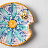 KKL - Fish Plate Round (XS) Aqua Blue & Orange