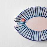 KKL - Fish Plate Long (S) Soft Blue Tones