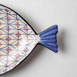 KKL - Fish Plate Long (M) Red & Yellow Geometric