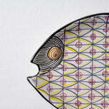 KKL - Fish Plate Long (M) Red & Yellow Geometric