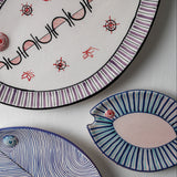 KKL - Fish Plate Long (S) Soft Blue Tones