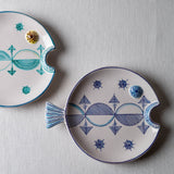 Fish Plate Round (L) Minimal in Blue