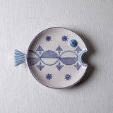 Fish Plate Round (L) Minimal in Blue