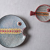 Fish Plate Round (L) Flash in Blue