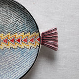 Fish Plate Round (L) Flash in Blue