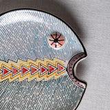 Fish Plate Round (L) Flash in Blue