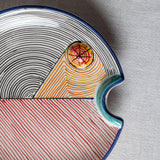 Fish Plate Round (L) Precision in Black and Red