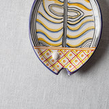 Fish Plate Long (S) Waves in Blue and Yellow