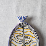 Fish Plate Long (S) Waves in Blue and Yellow