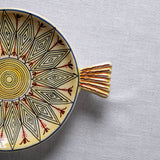 Fish Plate Round (M) Bursting of Joy in Yellow