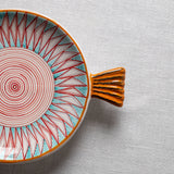 Fish Plate Round (M) Mrs. Red Flower in the Sea