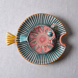 Fish Plate Round (L) Joyful Spring