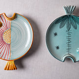 Fish Plate Round (L) Mrs. Red Sunrise