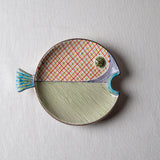 Fish Plate Round (L) Green Fields
