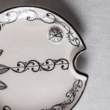 Fish Plate Round (L) Black Ivy
