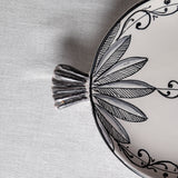 Fish Plate Round (L) Black Ivy