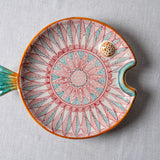 Fish Plate Round (L) Red Sunset Breeze