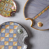 Fish Plate Round (L) Mr. Blue in Stripes