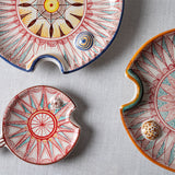 Fish Plate Round (L) Red Sunset Breeze