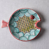 Fish Plate Round (M) Red Lips Swimming