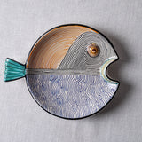 Fish Plate Round (M) Mr. Blue and Yellow's buddy