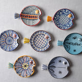 Fish Plate Round (S) Mrs. Renaissance in Blue