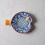 Fish Plate Round (S) Mrs. Renaissance in Blue