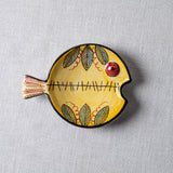 Fish Plate Round (S) Yellow Feathers