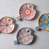 Fish Plate Round (S) Red Star