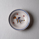 Bowl (S) Retro Bird 01/04 in Blue and Caramel