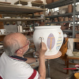 Flower Pot With Fish Motif