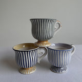 Cup Bombata in Stripes in Argillarte green, XL size
