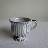 Cup Bombata in Stripes turquoise, XL size