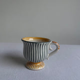 Cup Bombata in Stripes in Argillarte green, XL size