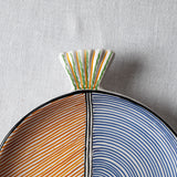 Fish Plate Round (L) Great Friend in Blue